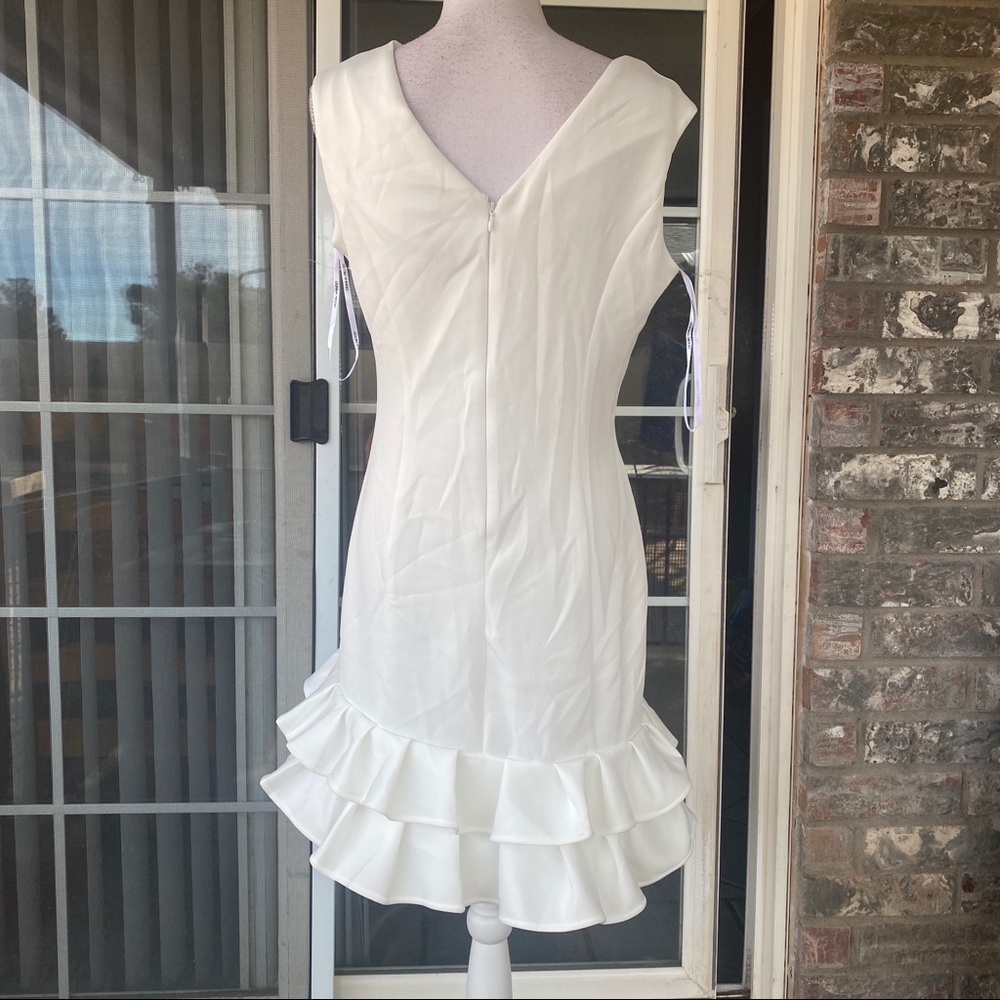Donna Ricco New York white white dress 10 - Picture 2 of 4